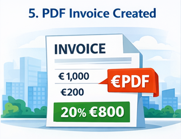 Automatically generated PDF transport invoice document ready for download