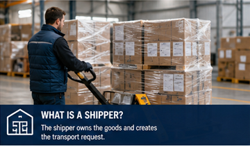Company preparing and loading goods in warehouse before transport shipment
